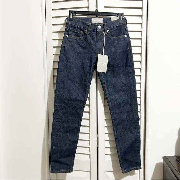 NEW Everlane Dark Indigo Mid Rise Skinny Ankle Jeans Size 24 - Picture 4 of 10